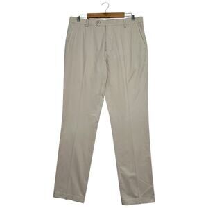 J McLaughlin Pants Mens 36 Brown Khaki Flat Front Casual Classic Chino Office